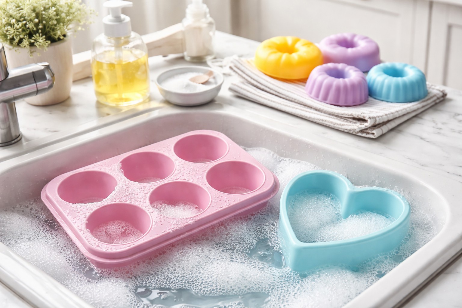 Denne enkle metoden for rengjøring av silikonformer vil få dem til å se helt rene ut igjen